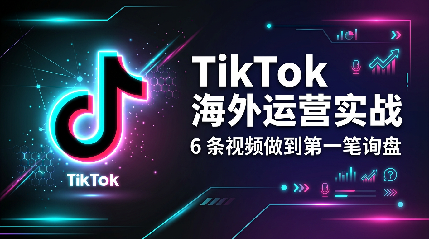 TikTok 海外运营实战：6 条视频做到第一笔询盘